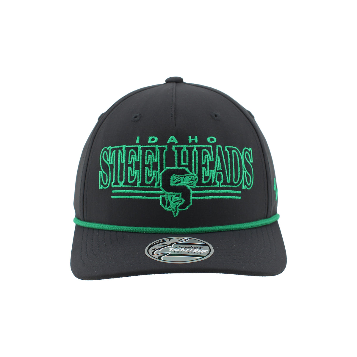 IDAHO STEELHEADS REGALIA SNAPBACK HAT, BLACK/STARS GREEN