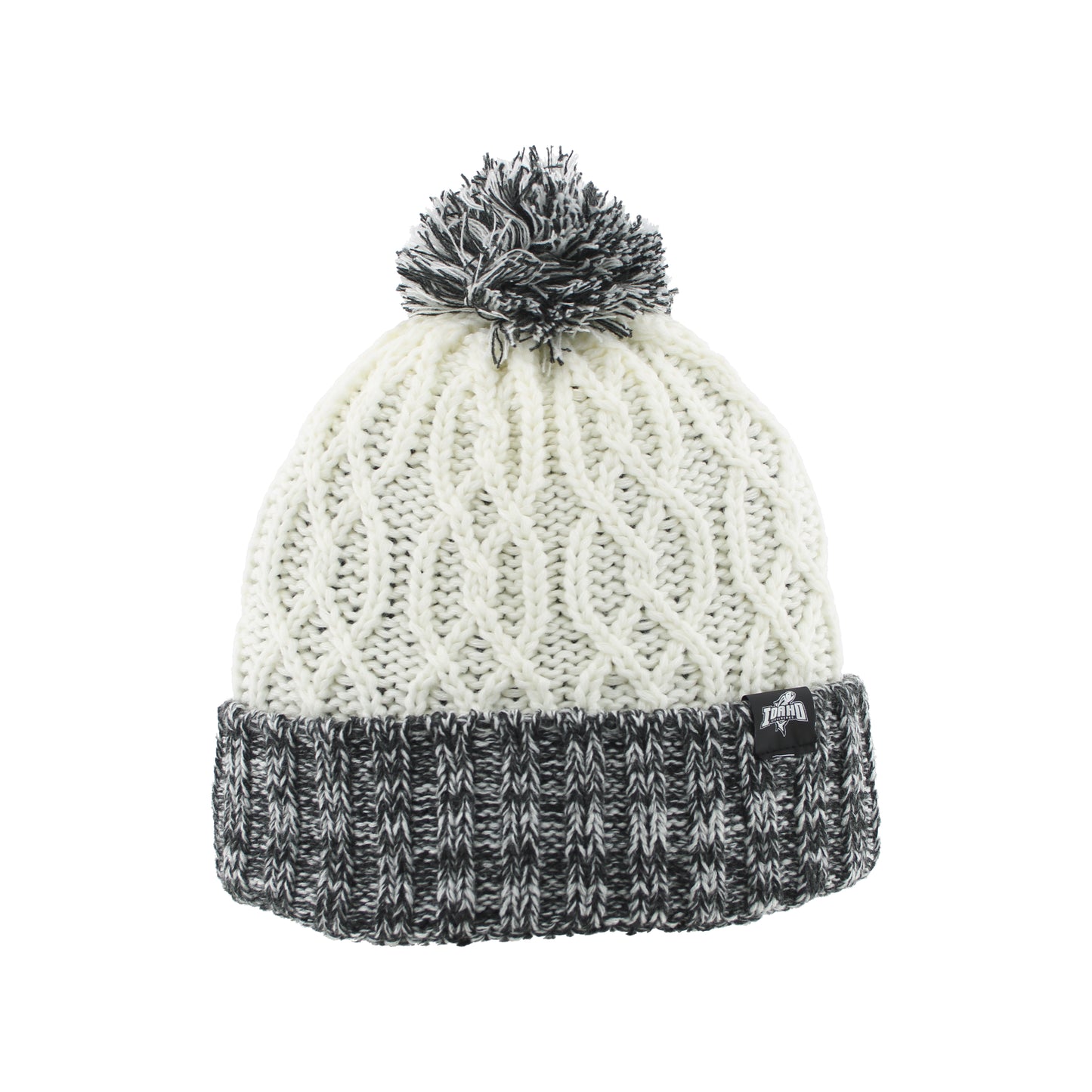 IDAHO STEELHEADS WOMEN'S FLICKER KNIT BEANIE, WHITE/BLACK