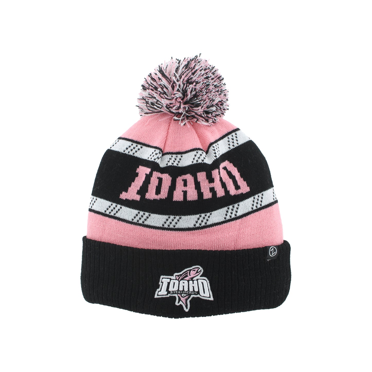 IDAHO STEELHEADS PINK IN THE RINK KNIT BEANIE, BLACK/PINK