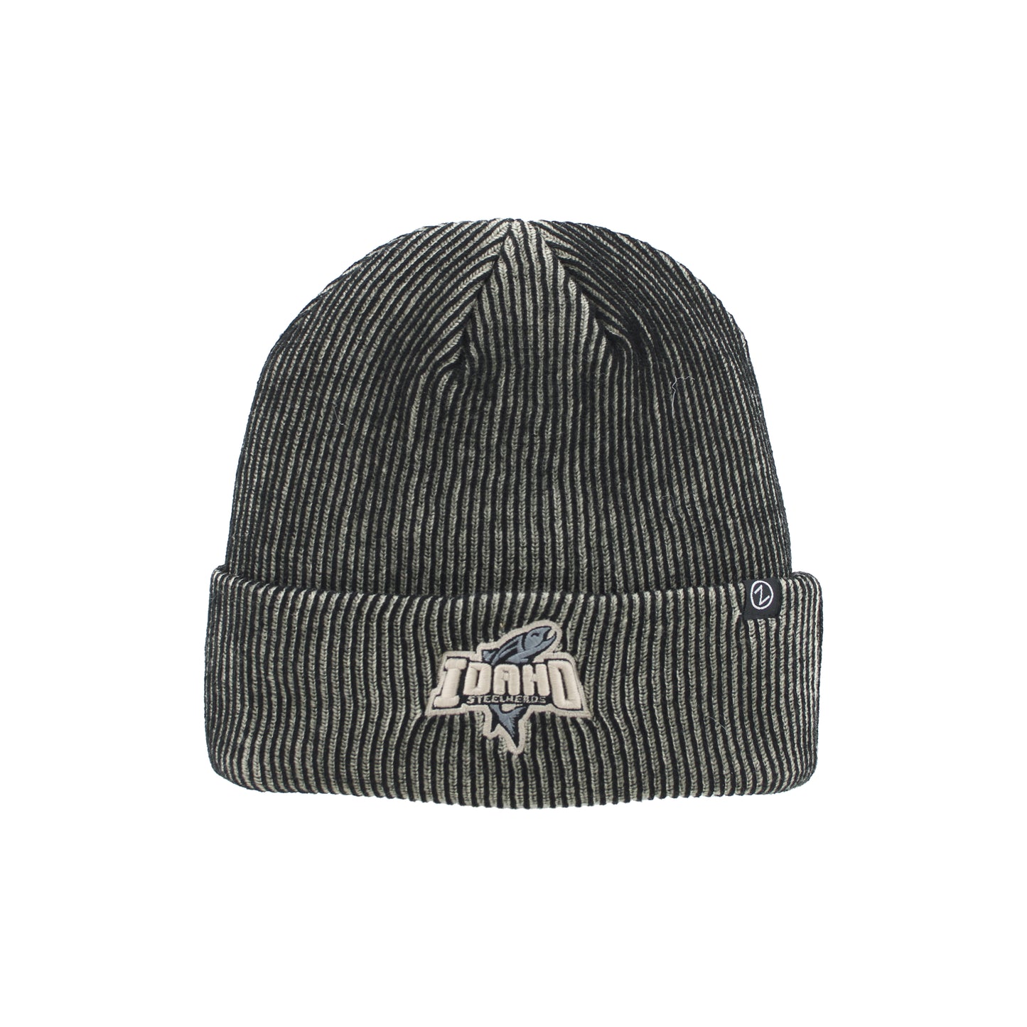 IDAHO STEELHEADS STRIPED CUFF KNIT BEANIE, BLACK/NATURAL