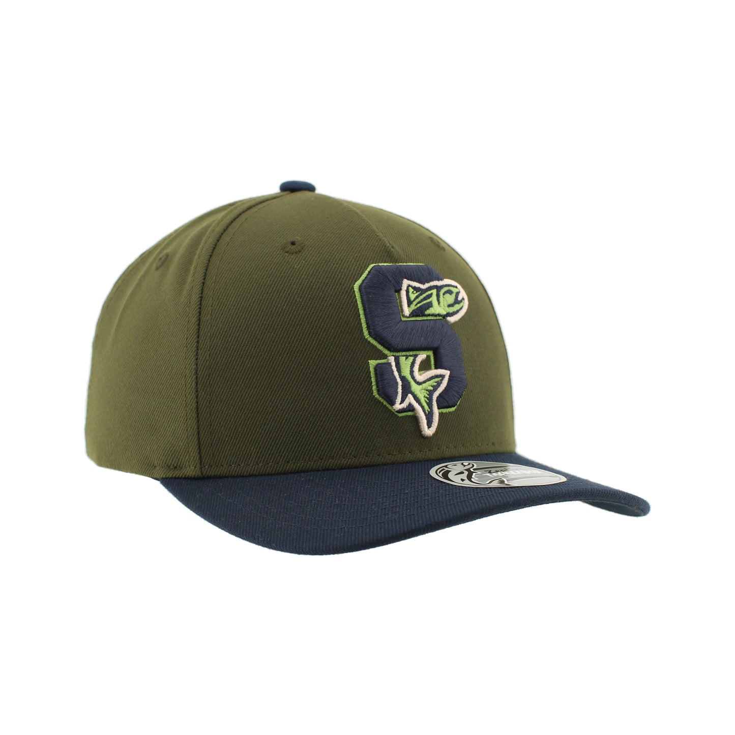 IDAHO STEELHEADS COLLISION SNAPBACKK HAT, OLIVE/NAVY