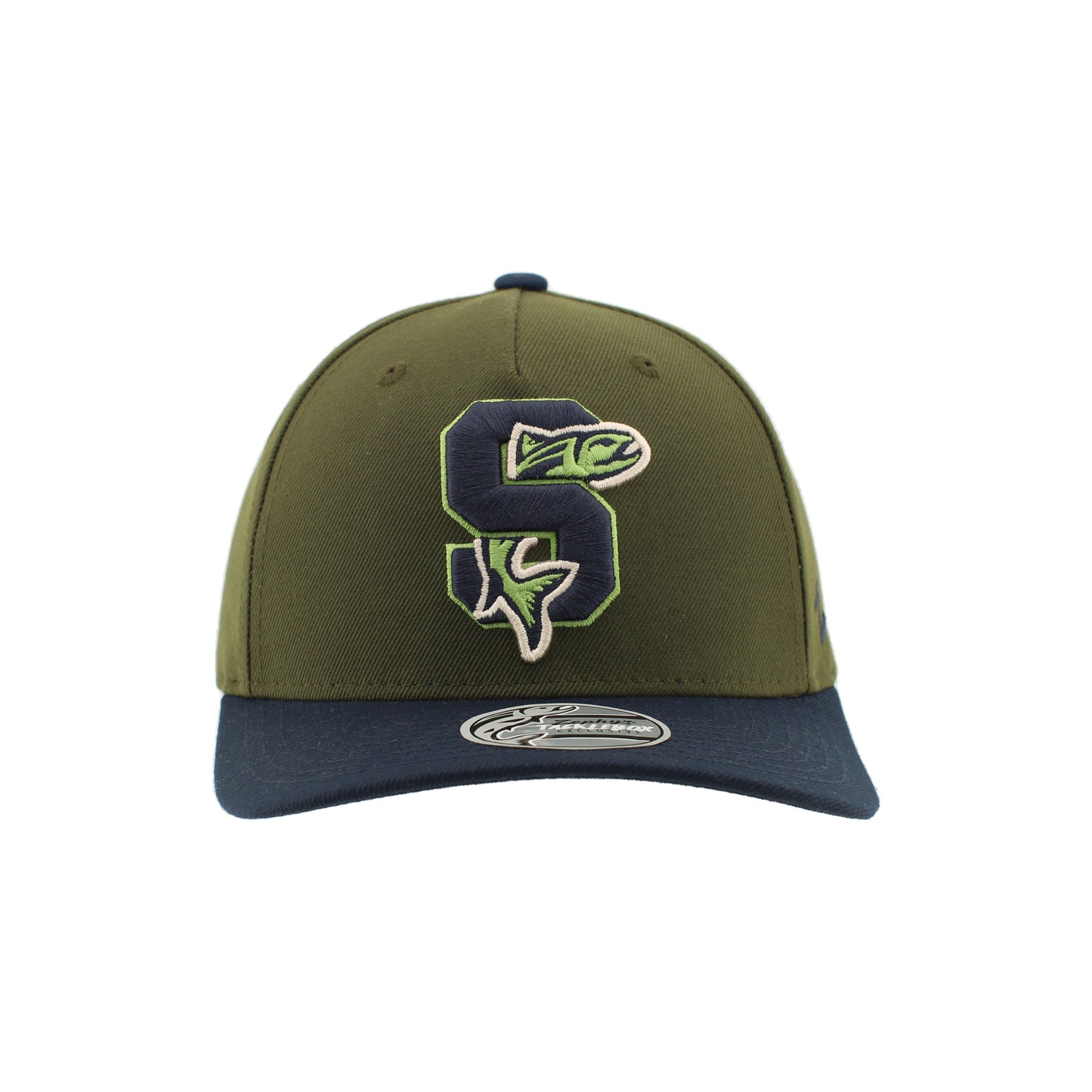 IDAHO STEELHEADS COLLISION SNAPBACKK HAT, OLIVE/NAVY