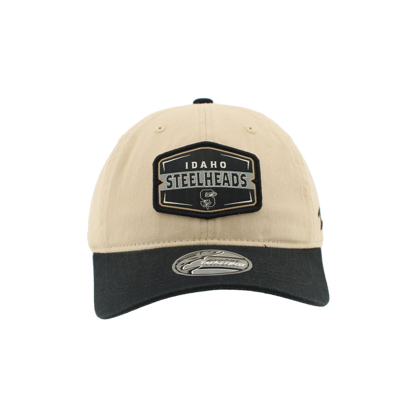 IDAHOP STEELHEADS CAVALIER RELAXED FIT ADJUSTABLE HAT, STONE/BLACK