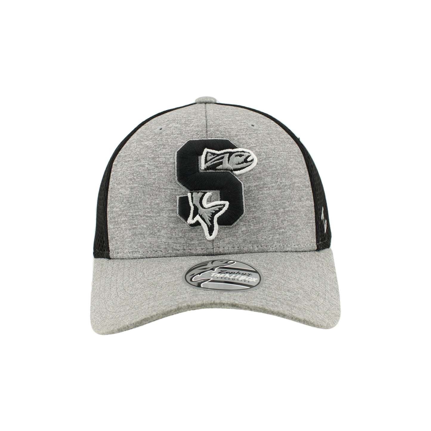 IDAHO STEELHEADS VARSITY FLEX FIT HAT, GREY/BLACK
