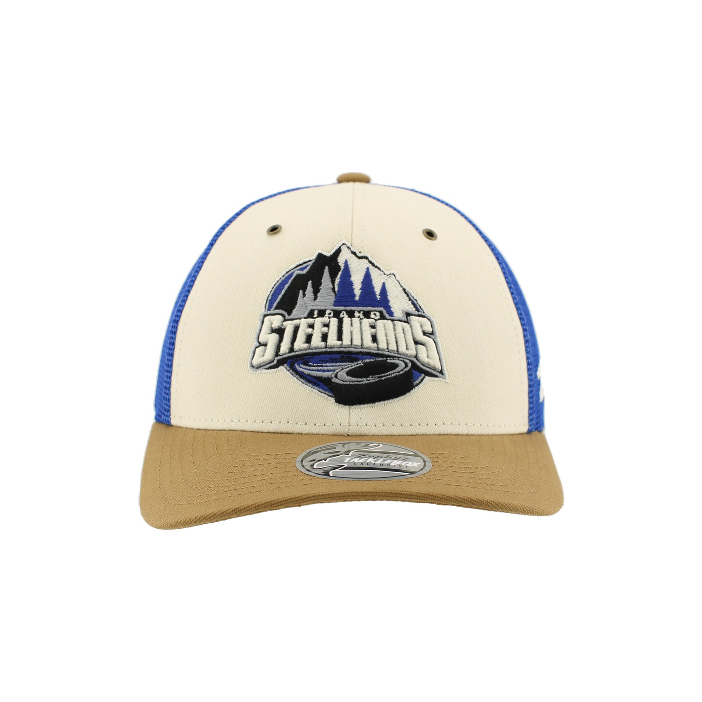 IDAHO STEELHEADS ADAPT SNAPBACK TRUCKER HAT, IVORY/COPPER/ROYAL