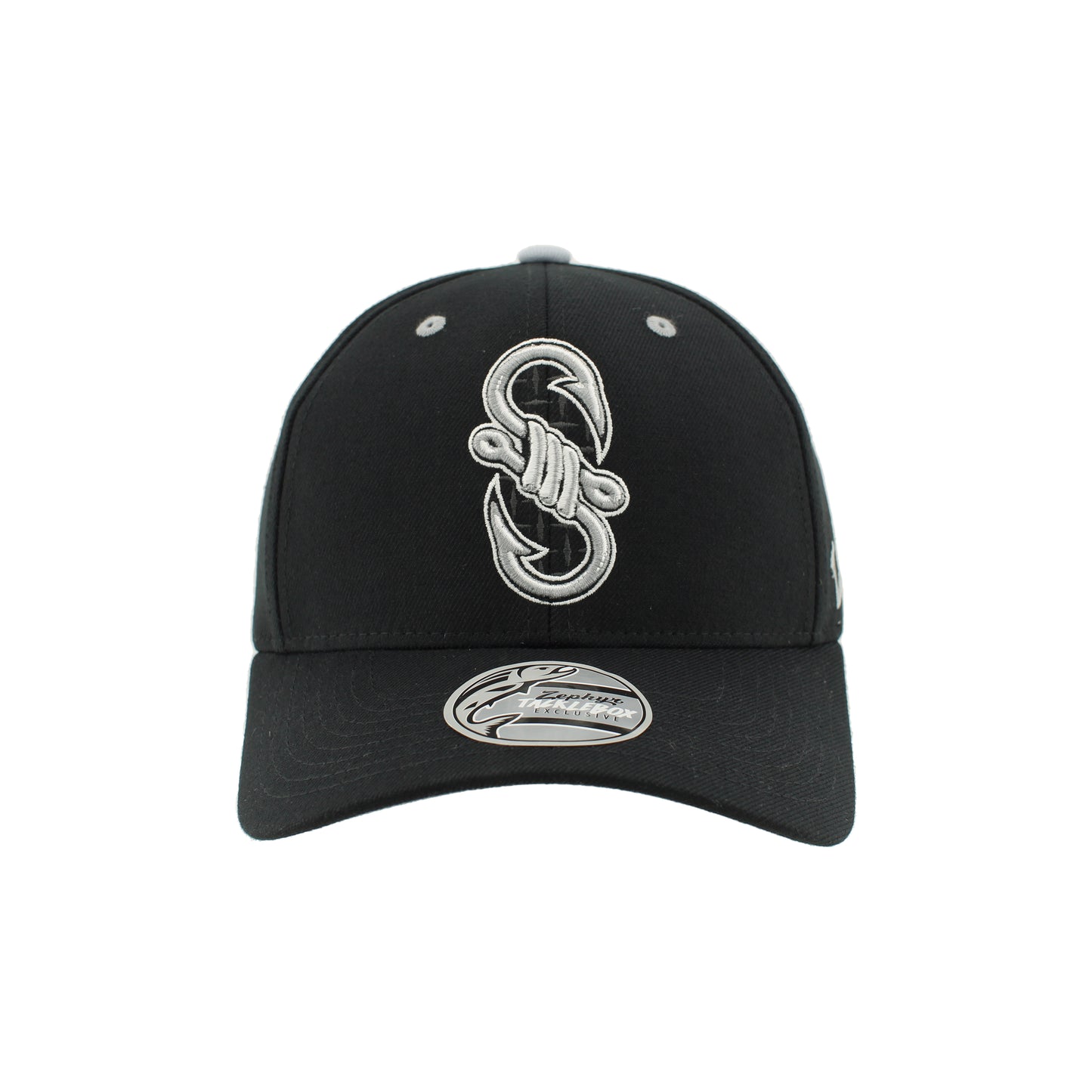 IDAHO STEELHEADS "S" HOOK FLEX FIT HAT, BLACK