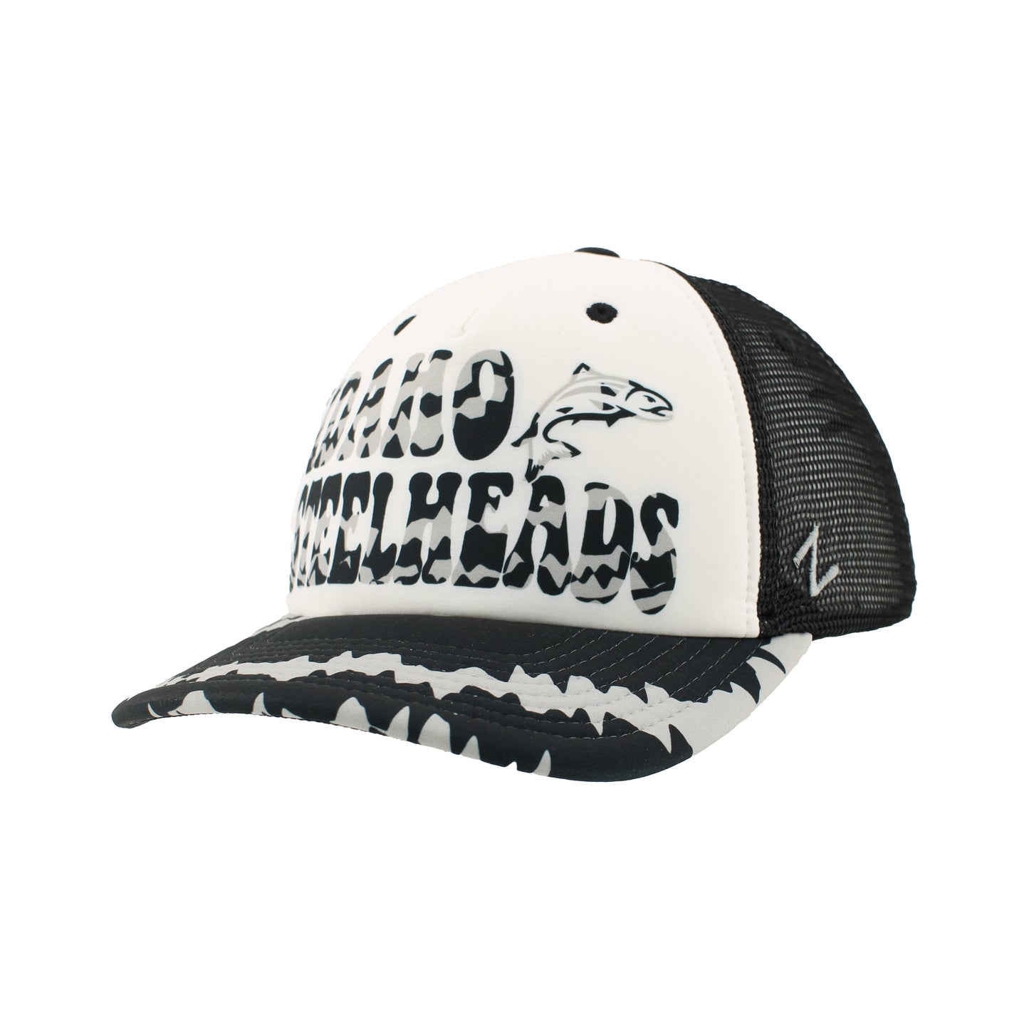 IDAHO STEELHEADS VANAGON SNAPBACK TRUCKER HAT, BLACK/TIE DYE