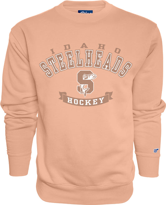IDAHO STEELHEADS ENTRY LEVEL CREWNECK, PALE PEACH
