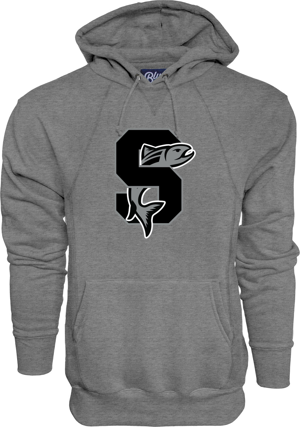 IDAHO STEELHEADS MEN'S LETTERMAN HOODIE, GUNMETAL