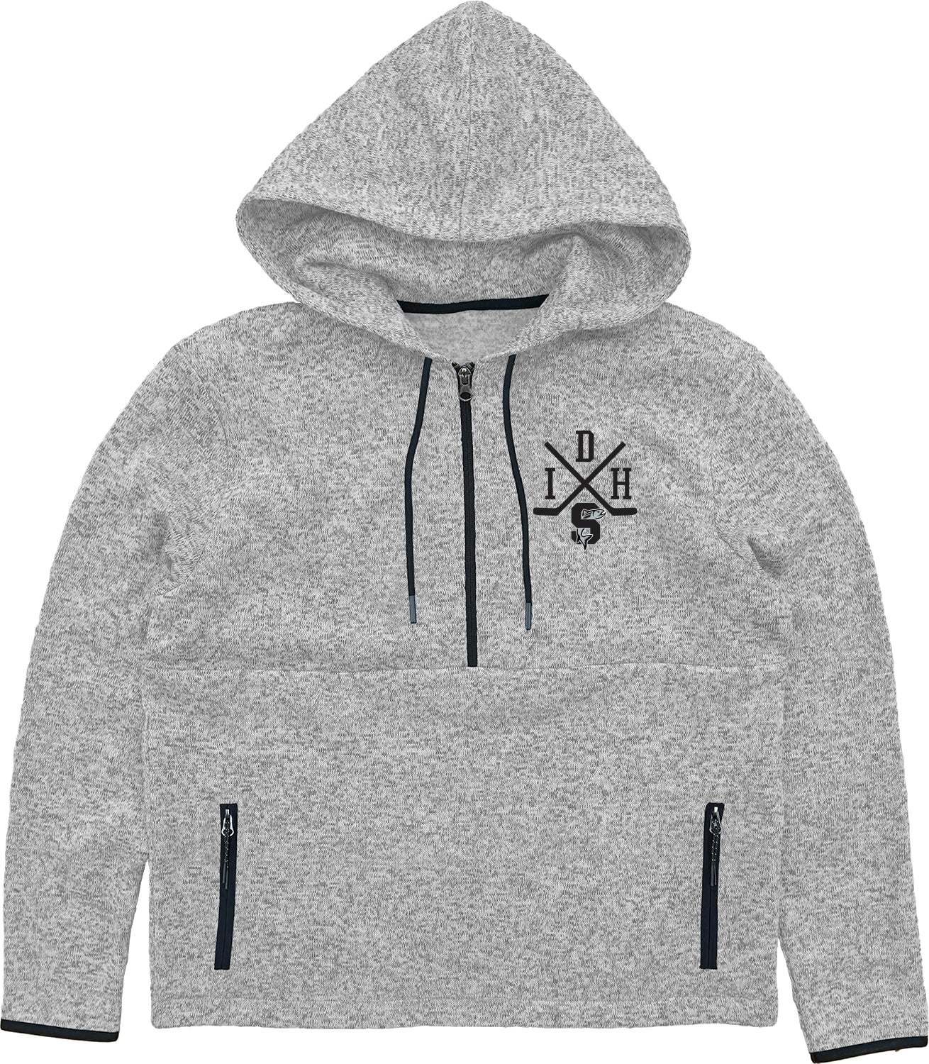 IDAHO STEELHEADS WOMEN'S CROSS STICKS 1/4 ZIP, ASH GREY