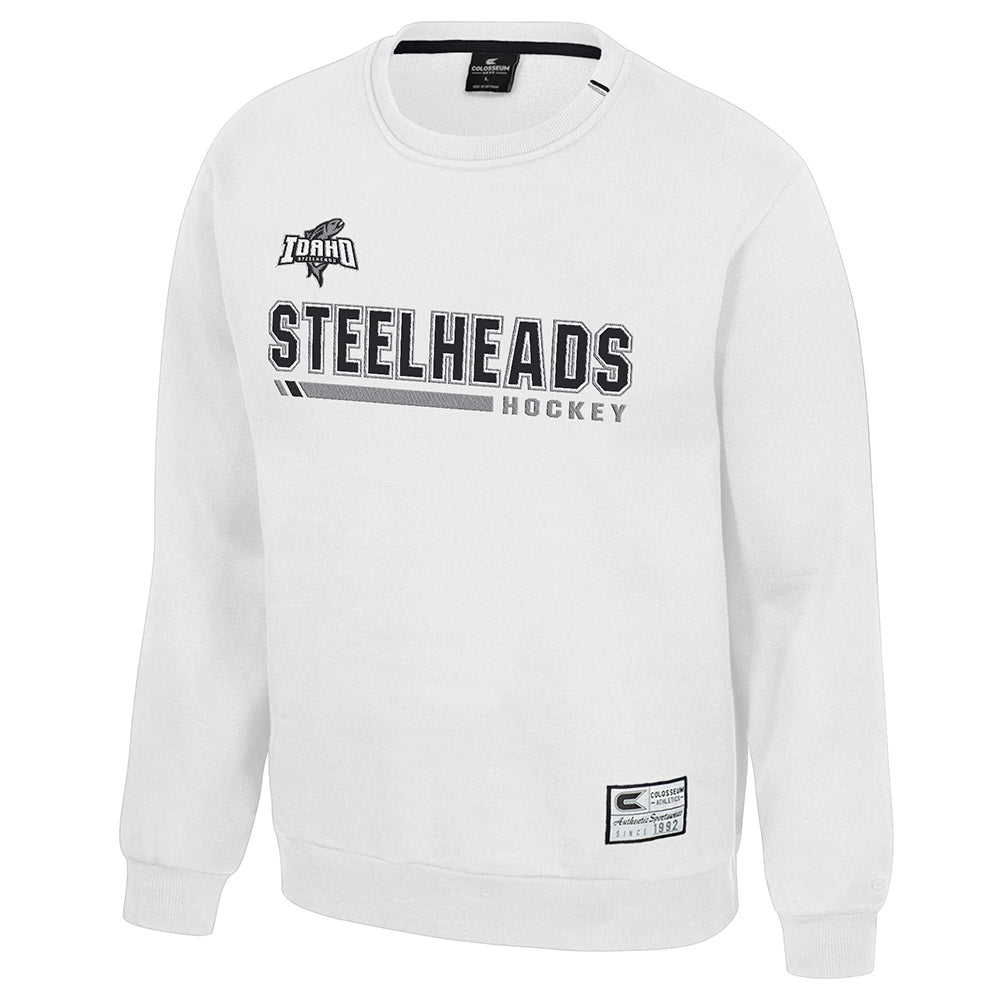 IDAHO STEELHEADS CHARLIE TEAM CREWNECK, WHITE
