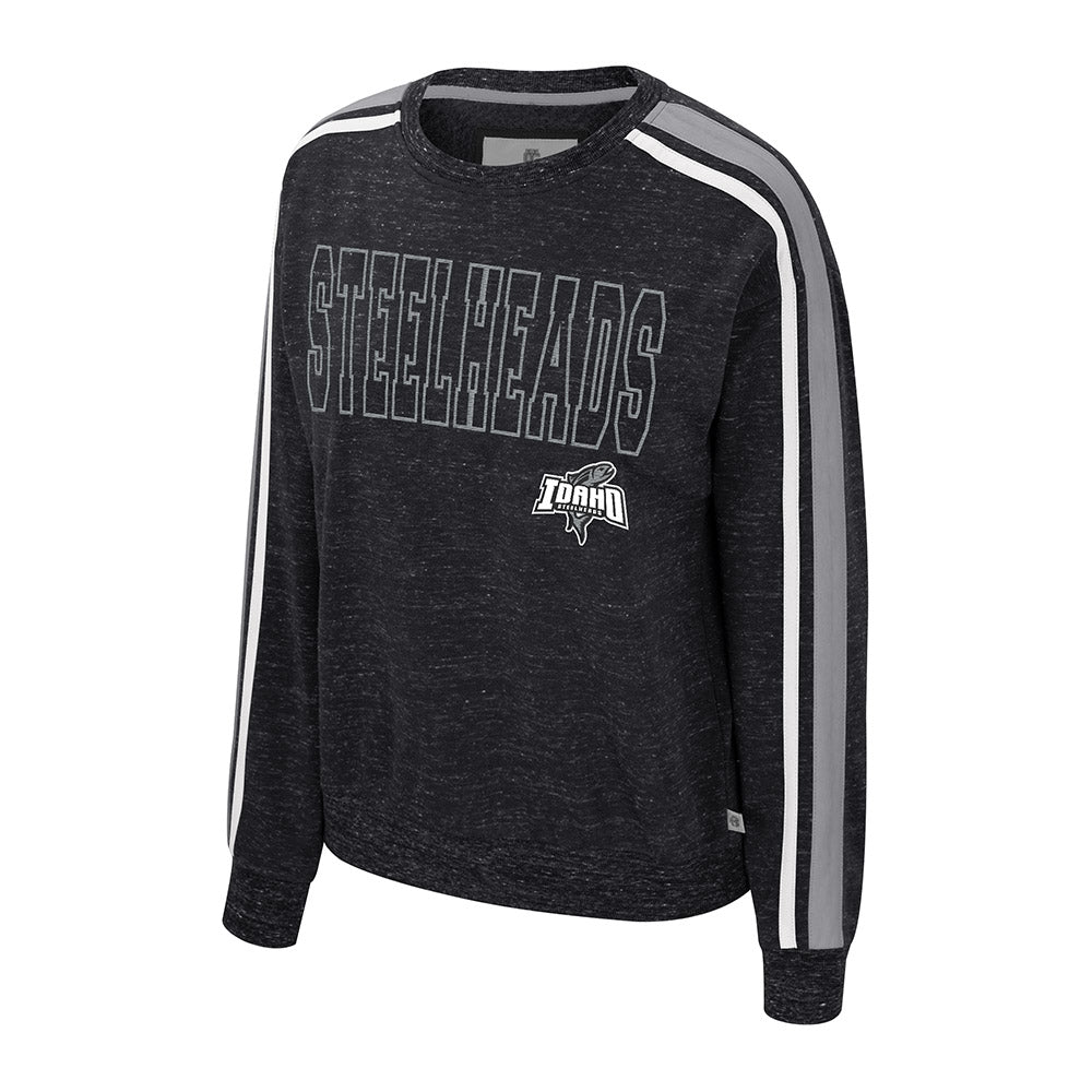 IDAHO STEELHEADS WOMEN'S PIPER SPECKLE CREW, BLACK