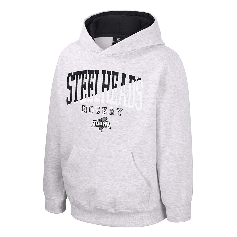 IDAHO STEELHEADS YOUTH SLASH HOODIE, GREY