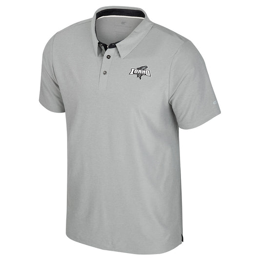 IDAHO STEELHEADS MEN'S ATOMIC GOLF POLO SHIRT, GREY