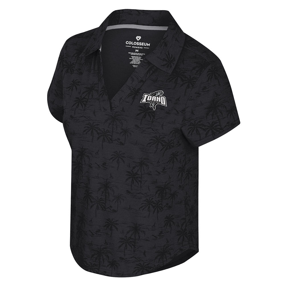 IDAHO STEELHEADS WOMEN'S FIYERO PALM POLO SHIRT, BLACK