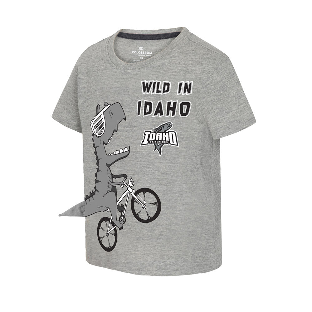 IDAHO STEELHEADS BOYS TODDLER DINO S/S TEE, GREY