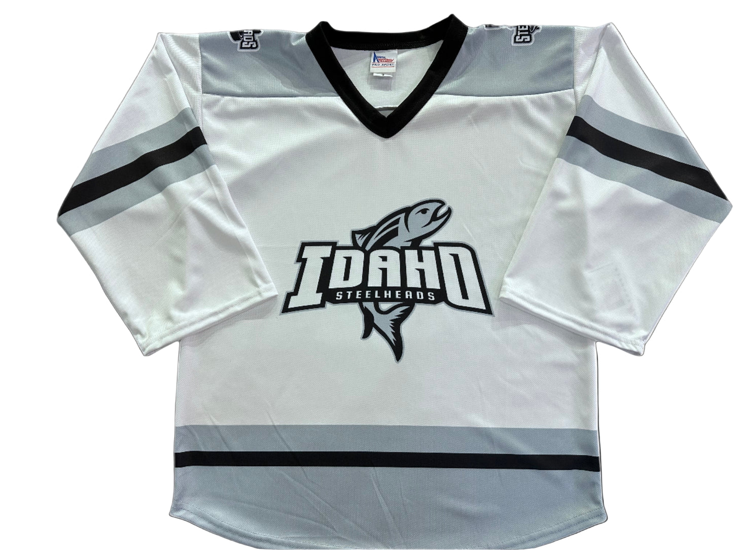 IDAHO STEELHEADS ADULT POLY JERSEY, WHITE