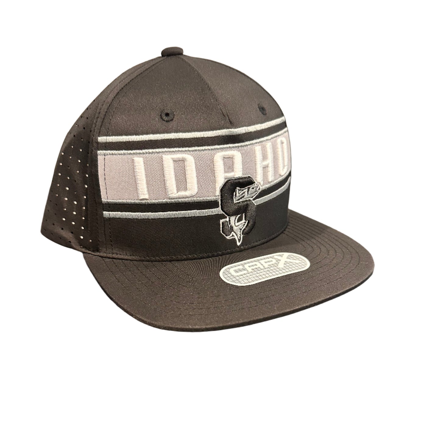 IDAHO STEELHEADS GOAL LINE FLAT BILL SNAPBACK HAT, BLACK