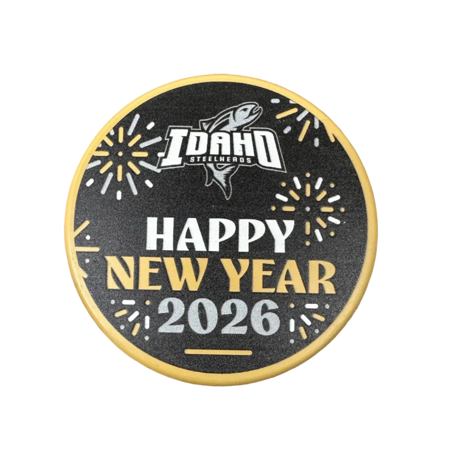 IDAHO STEELHEADS 2026 HAPPY NEW YEAR'S PUCK, GOLD