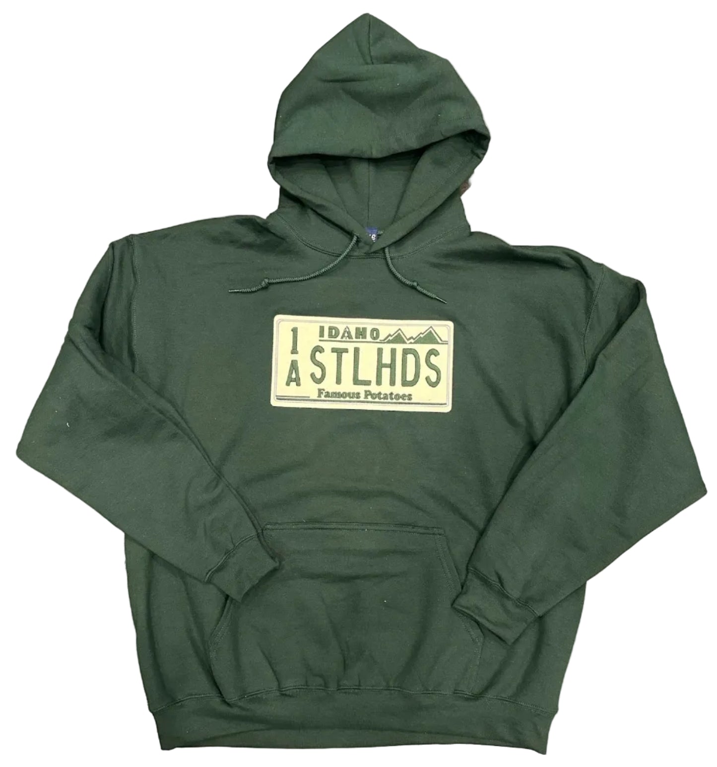 IDAHO STEELHEADS RETRO LICENSE PLATE HOODIE, GREEN