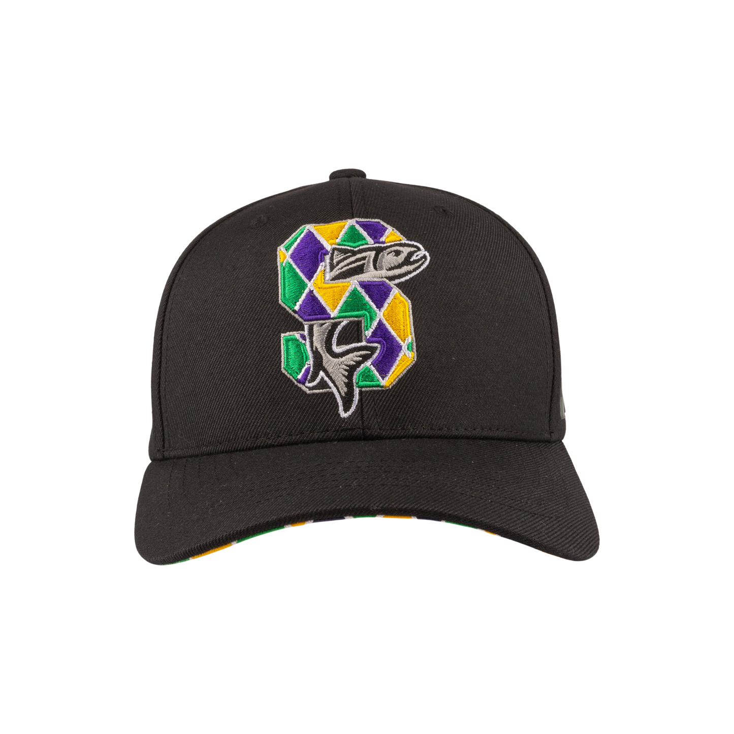 IDAHO STEELHEADS MARDI GRAS ADJUSTABLE HAT, BLACK