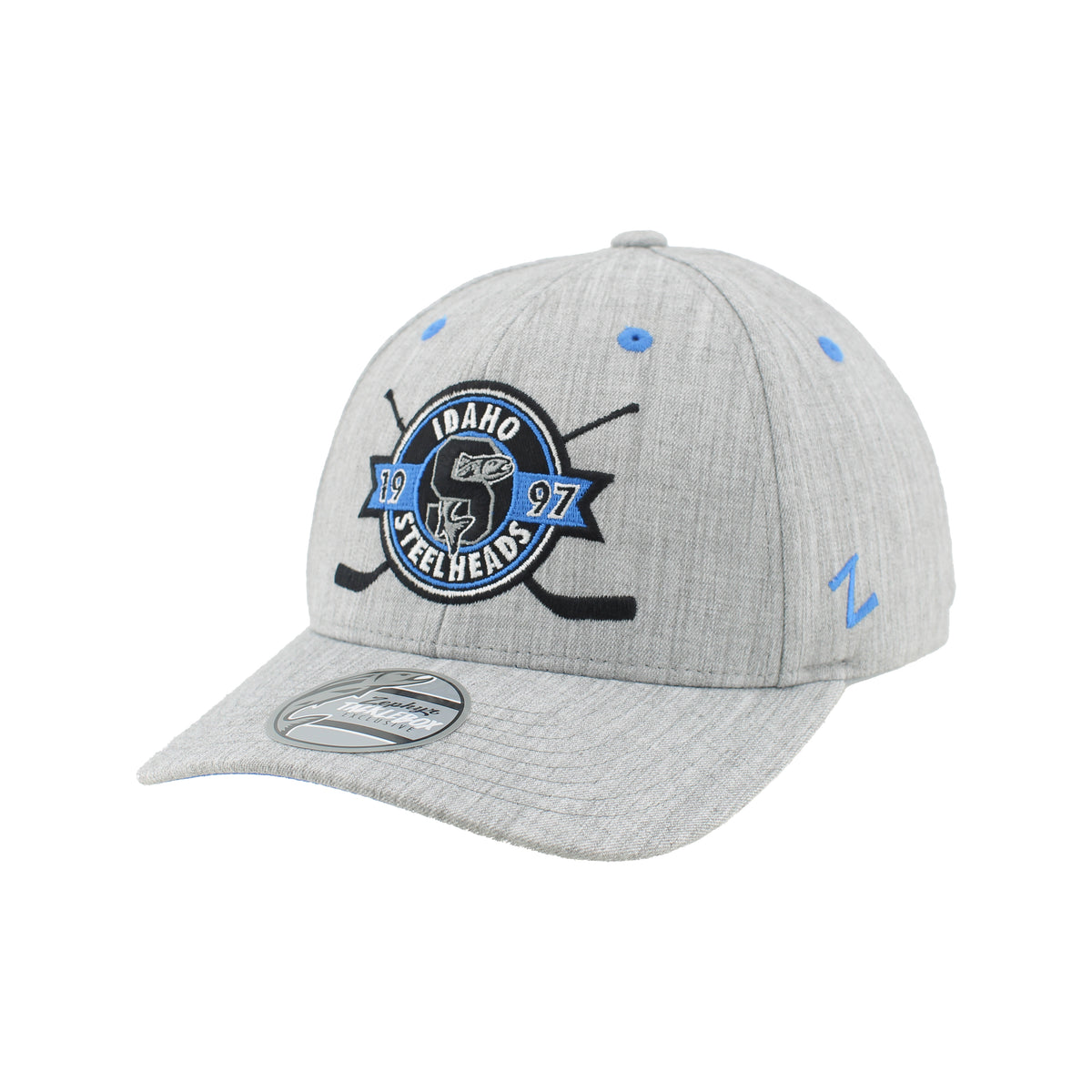 IDAHO STEELHEADS SHOOTOUT SNAPBACK HAT, SUIT GREY