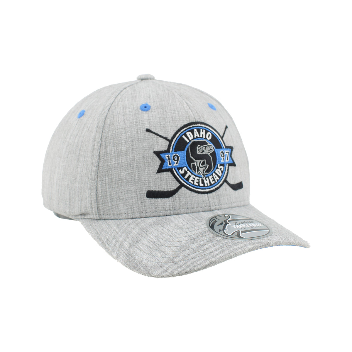 IDAHO STEELHEADS SHOOTOUT SNAPBACK HAT, SUIT GREY