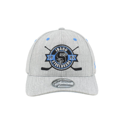 IDAHO STEELHEADS SHOOTOUT SNAPBACK HAT, SUIT GREY