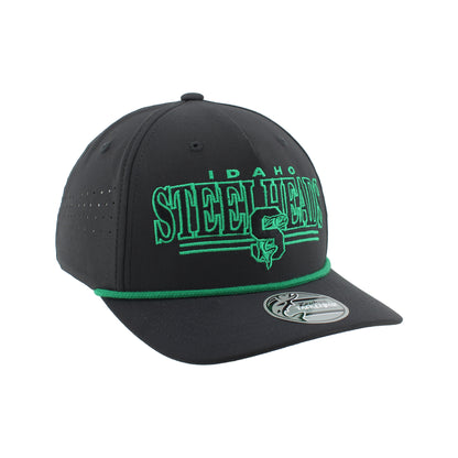 IDAHO STEELHEADS REGALIA SNAPBACK HAT, BLACK/STARS GREEN