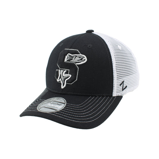 IDAHO STEELHEADS VARSITY FLEX FIT HAT, BLACK/WHITE
