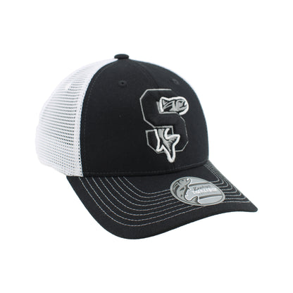 IDAHO STEELHEADS VARSITY FLEX FIT FITTED HAT, BLACK/WHITE