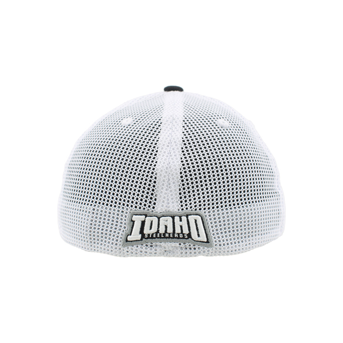 IDAHO STEELHEADS VARSITY FLEX FIT FITTED HAT, BLACK/WHITE