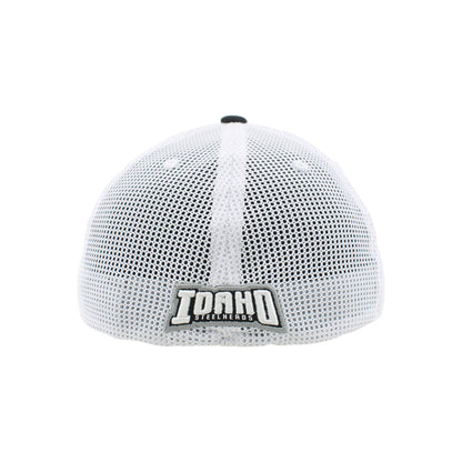 IDAHO STEELHEADS VARSITY FLEX FIT FITTED HAT, BLACK/WHITE