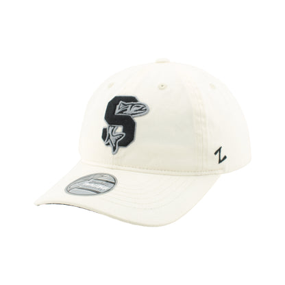 IDAHO STEELHEADS VARSITY RELAXED FIT ADJUSTABLE HAT, WHITE