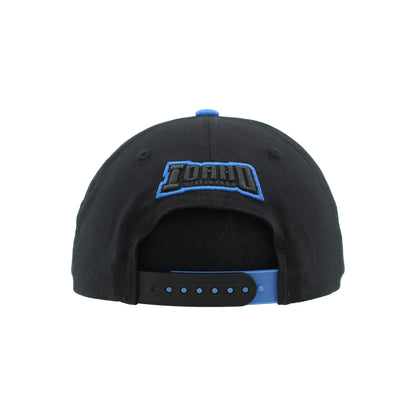 IDAHO STEELHEADS "S" HOOKS SNAPBACK HAT, BLACK/ROYAL