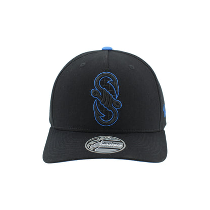 IDAHO STEELHEADS "S" HOOKS SNAPBACK HAT, BLACK/ROYAL