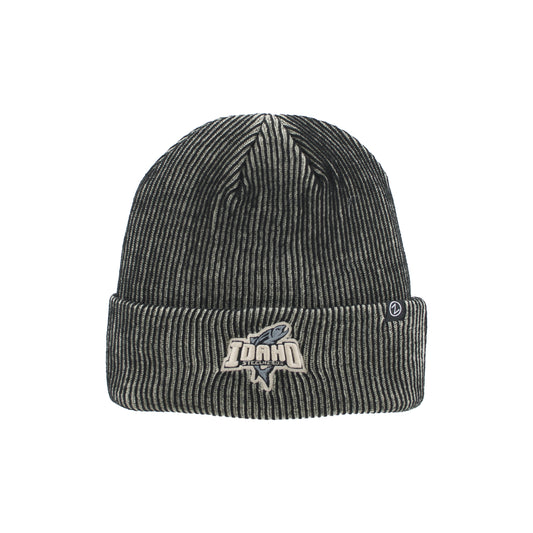 IDAHO STEELHEADS STRIPED CUFF KNIT BEANIE, BLACK/NATURAL