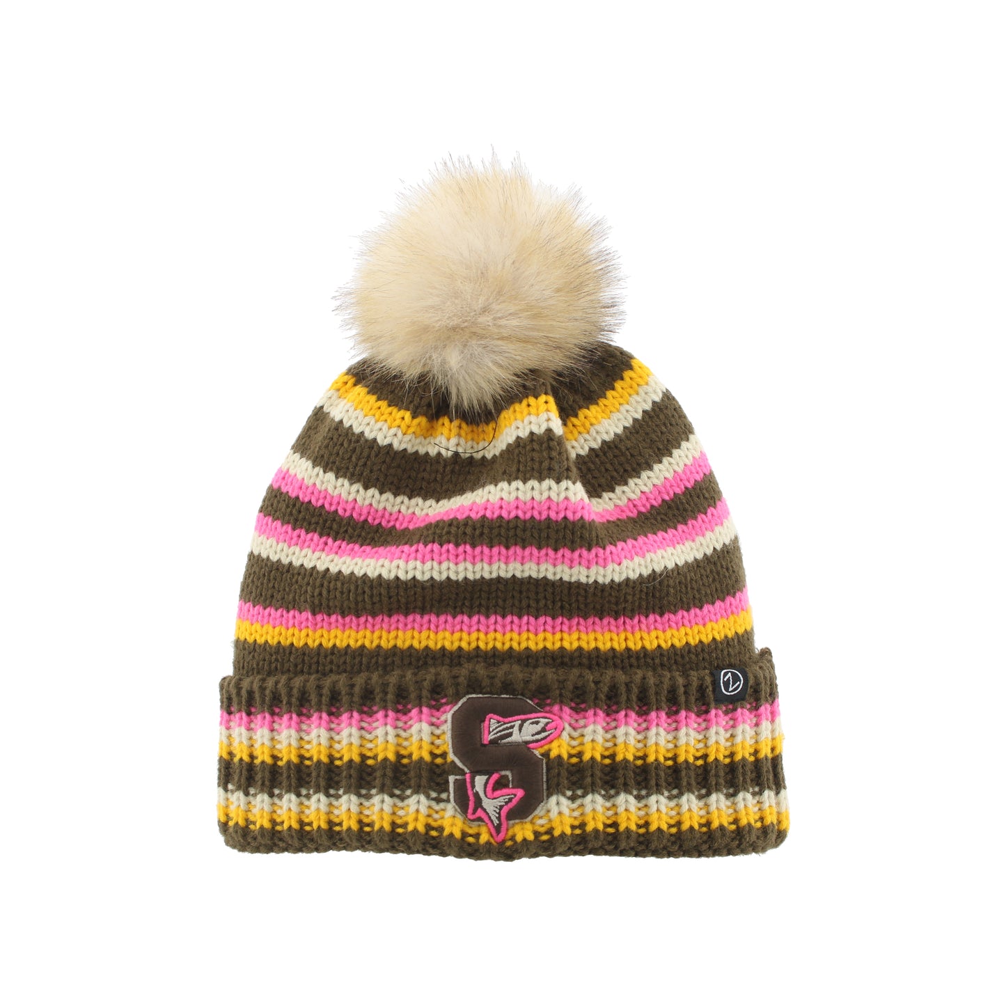 IDAHO STEELHEADS WOMEN'S SO SOFT KNIT HAT, BROWN/PINK/YELLOW