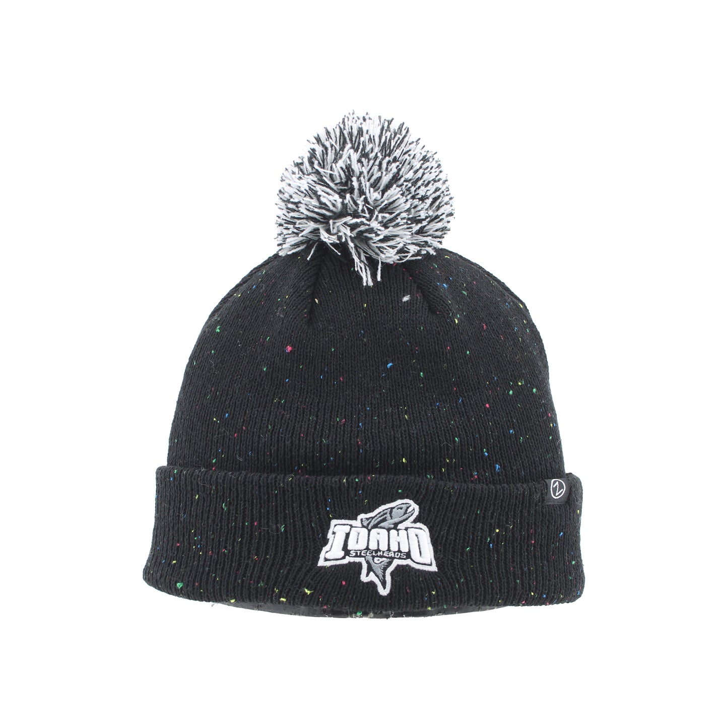 IDAHO STEELHEADS PIXIE SPRINKLES POM KNIT BEANIE, BLACK