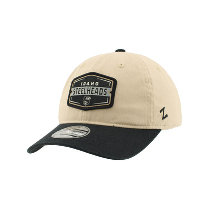 IDAHOP STEELHEADS CAVALIER RELAXED FIT ADJUSTABLE HAT, STONE/BLACK