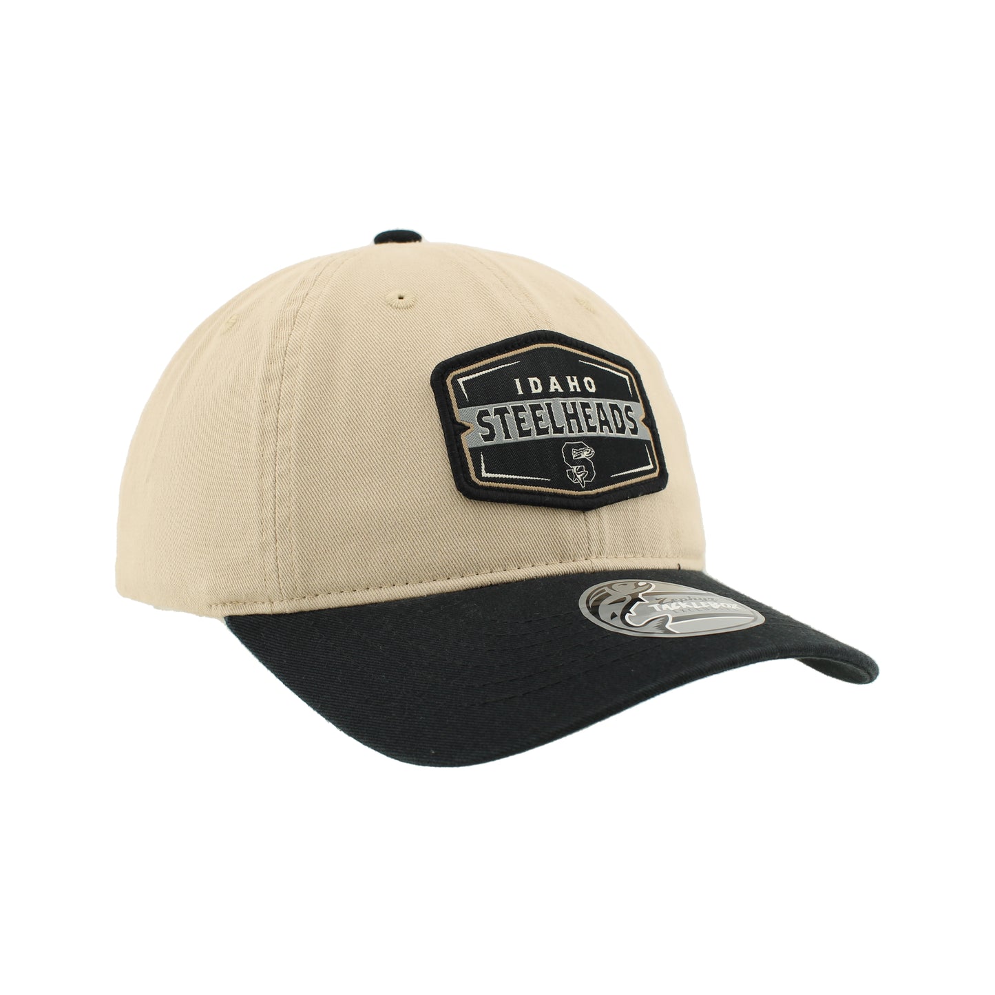 IDAHOP STEELHEADS CAVALIER RELAXED FIT ADJUSTABLE HAT, STONE/BLACK