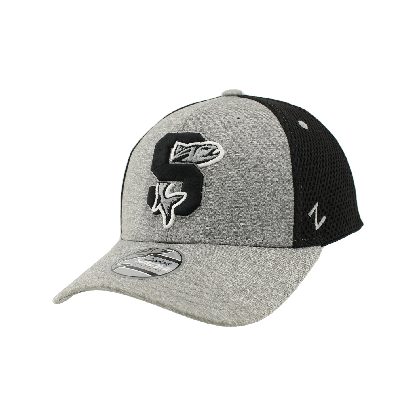 IDAHO STEELHEADS VARSITY FLEX FIT HAT, GREY/BLACK