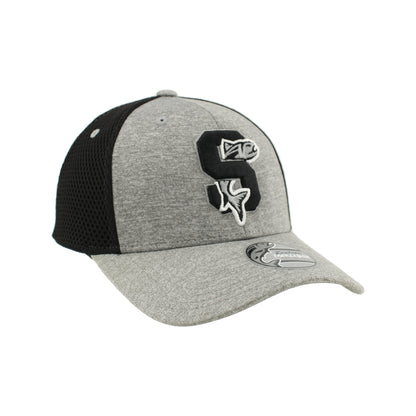 IDAHO STEELHEADS VARSITY FLEX FIT HAT, GREY/BLACK