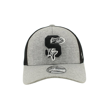 IDAHO STEELHEADS VARSITY FLEX FIT HAT, GREY/BLACK