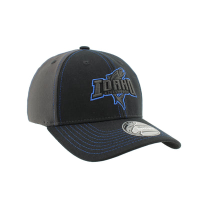 IDAHO STEELHEADS BLACK ELEMENT FLEX FIT HAT, BLACK/BLUE