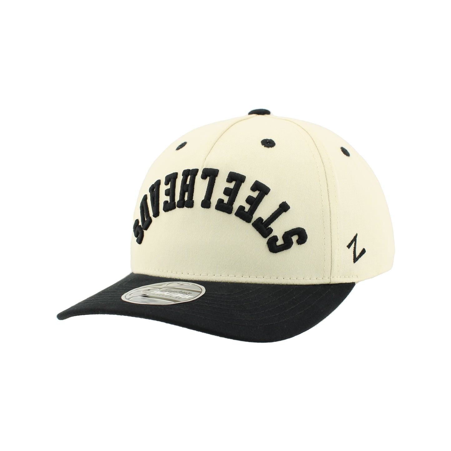 IDAHO STEELHEADS TRANSPOSED ADJUSTABLE SNAPBACK HAT, IVORY/BLACK