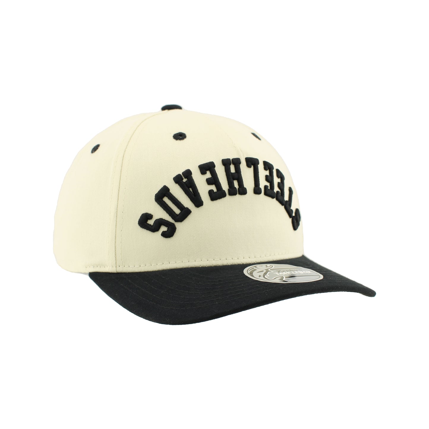 IDAHO STEELHEADS TRANSPOSED ADJUSTABLE SNAPBACK HAT, IVORY/BLACK