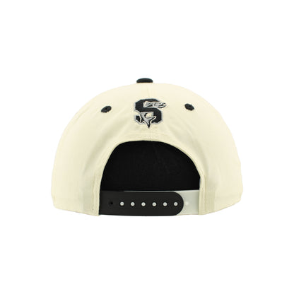 IDAHO STEELHEADS TRANSPOSED ADJUSTABLE SNAPBACK HAT, IVORY/BLACK