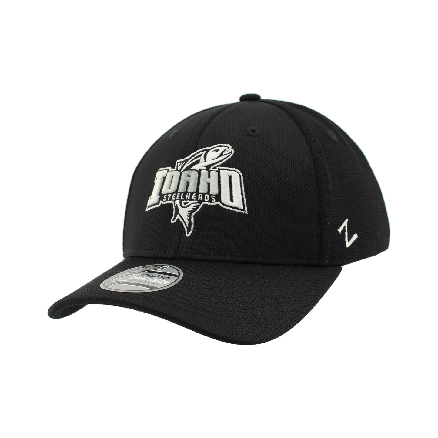 IDAHO STEELHEADS SILVERY FLEX FIT HAT, BLACK