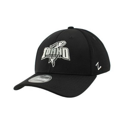 IDAHO STEELHEADS SILVERY FLEX FIT HAT, BLACK